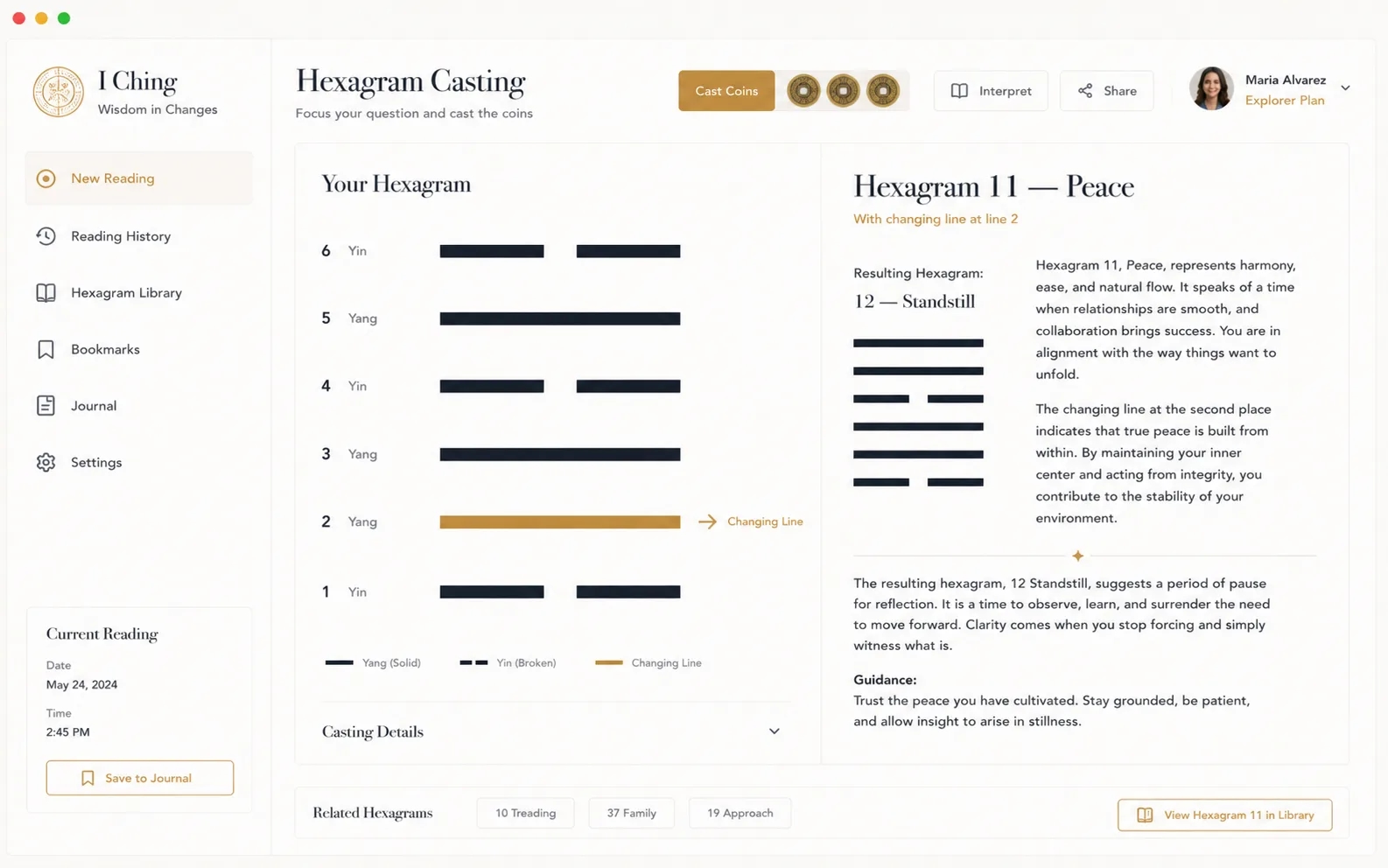 I Ching Hexagram Generator