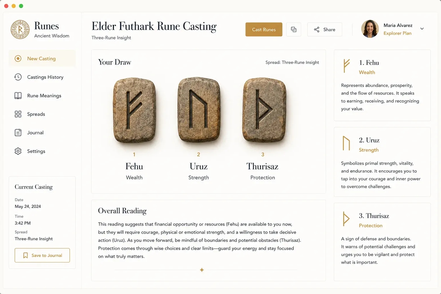 Runes Casting Widget (Elder Futhark)